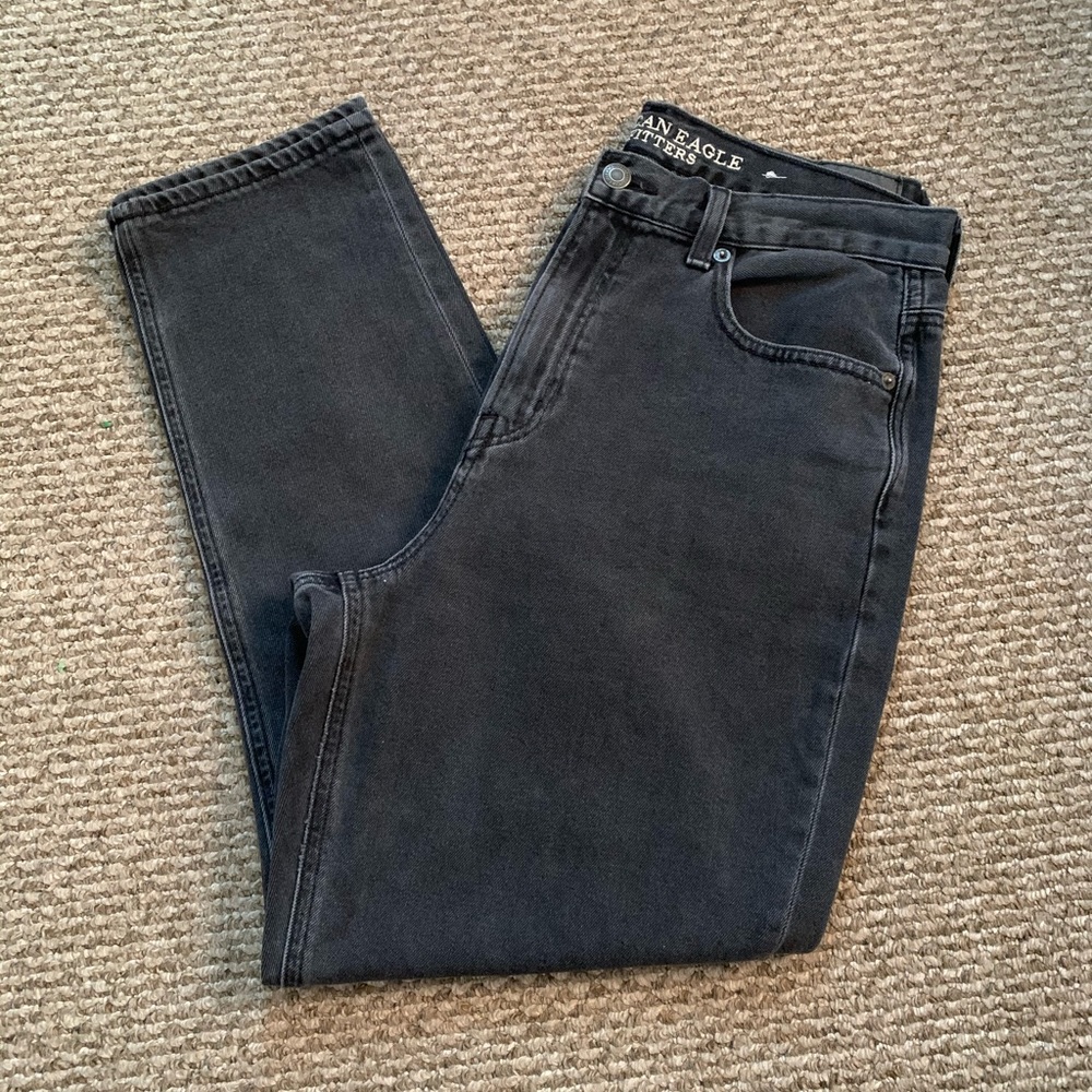 Charcoal black mom jeans from AE size 10R